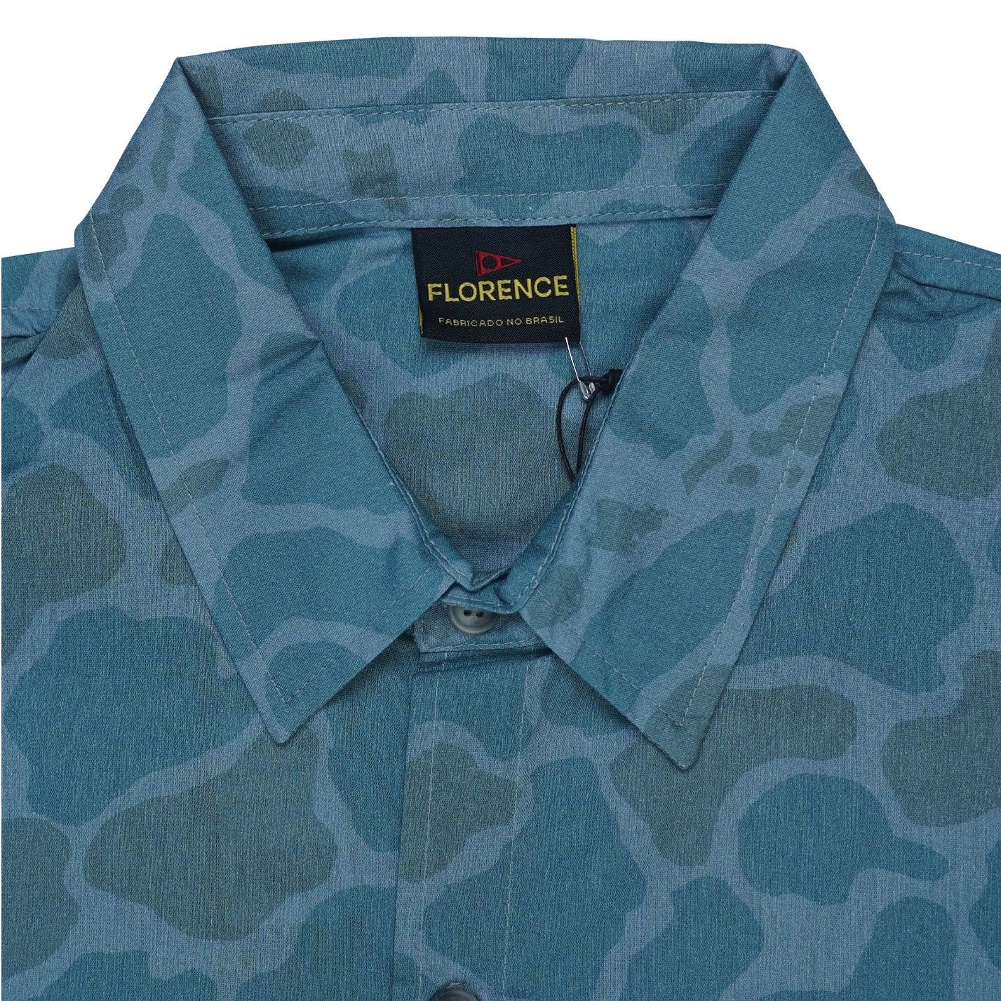 Miniatura 5.0 de Camisa Manga Curta Azul Camuflado Florence
