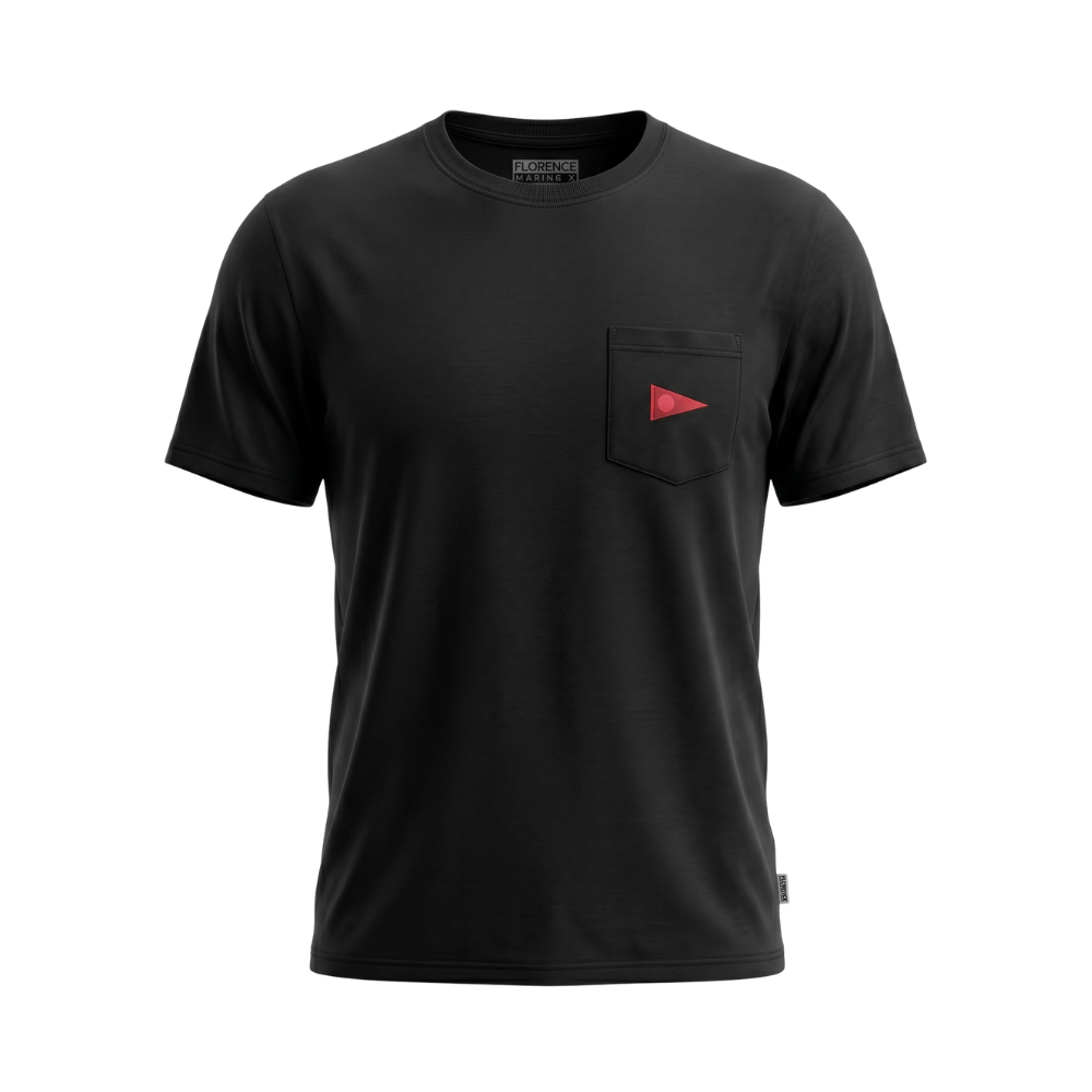 Miniatura 9.0 de Camiseta Manga Curta Recover Burgee com Bolso Preto Florence