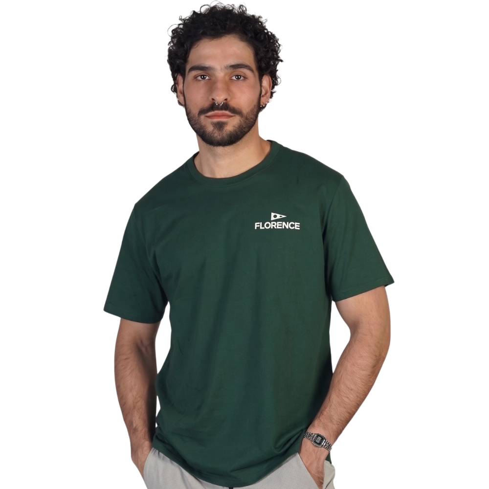 Camiseta Manga Curta Crew Florence Verde Musgo