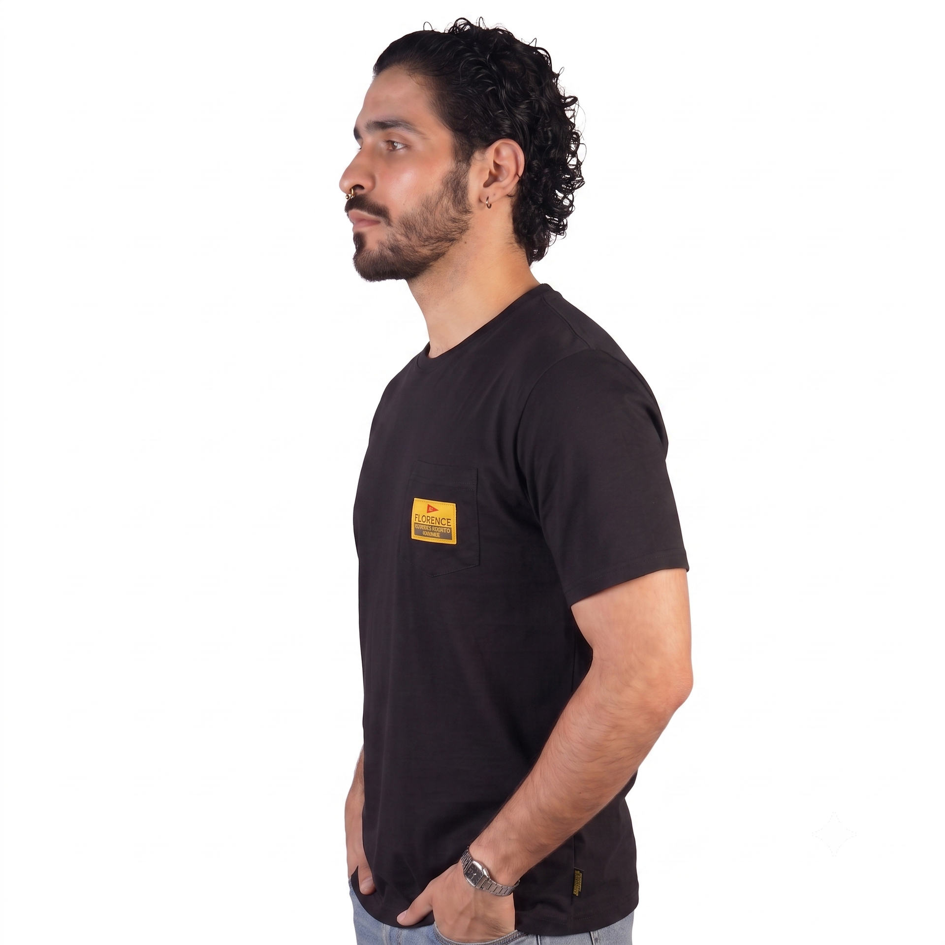 Miniatura 3.0 de Camiseta Manga Curta Burgee Coral Pocket Preto Florence