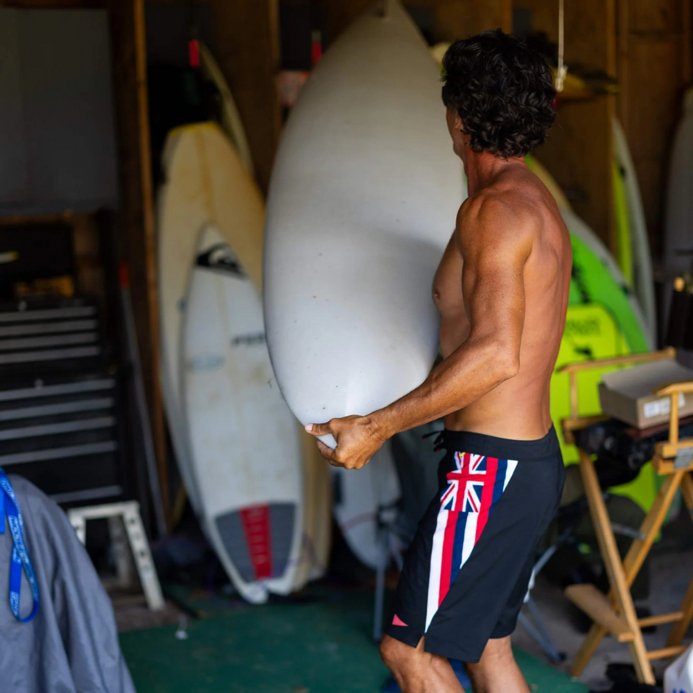 Miniatura 8.0 de Boardshort Pro Hawaii Preto/Branco Florence